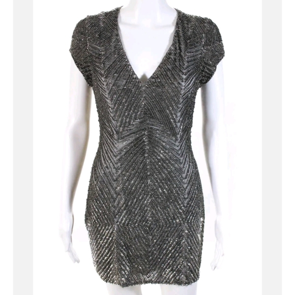 PARKER beaded sequin mini dress size 2 Xs - Picture 2 of 6